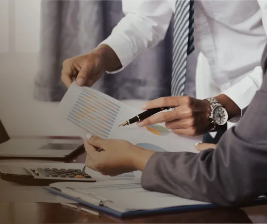 Tax professionals analyzing financial data at a Las Vegas CPA firm